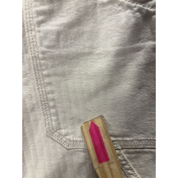 Anthropologie Women’s Carpenter Herringbone Cream Pants High Rise Sz Petite 27 - Picture 6 of 13